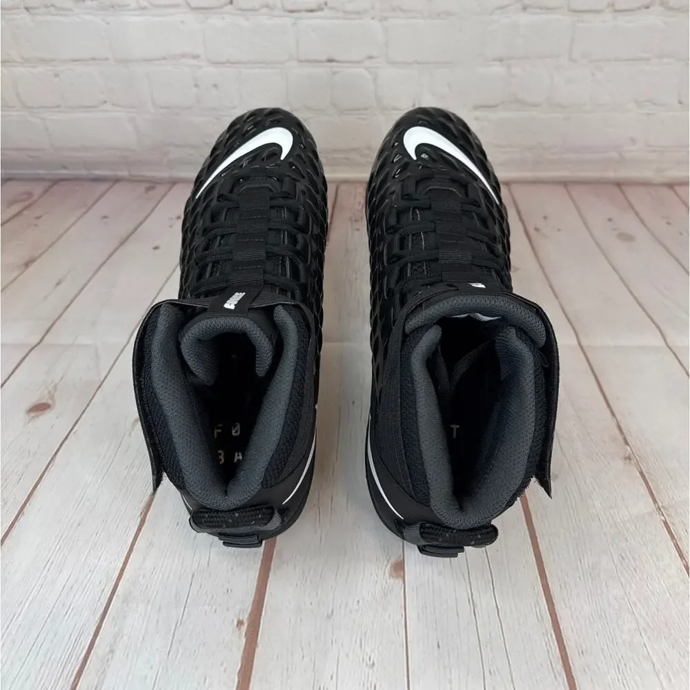 Nike Force Savage Pro 2 Mid Black White Football Cleats Mens Sz 10.5 AH4000-002 - Picture 8 of 11
